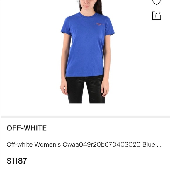 Off-white Women's Blue Cotton T-shirt Size S - Picture 12 of 12